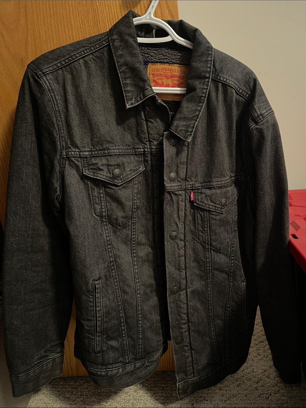 Levi's Black Denim Jacket with Button Front